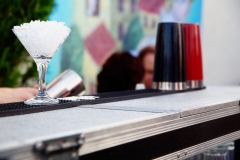 bartender cooling glasses for cocktail